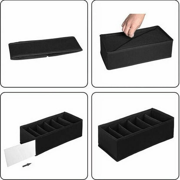 Juego de 4 organizadores de cajones plegables de diferentes tamanos organizador de cajones para calcetines y ropa interior organizador de tela para armario de oficina y divisores de cajones de Bodega