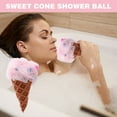 thumbnail image 4 of Ice Cream Bath Loofah Sponge,4.3x7.9Inch Exfoliating Mesh Pouf Bath Ball Bodys Scrubbers,Shower Sponge Brush,Durables and Convenient,Easys to Use,Suitable for Men Women, 4 of 6
