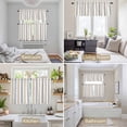 thumbnail image 6 of Beige Grey Striped Kitchen Curtains Sets for Windows 24 Inch Length, Minimalist Farmhouse Stripe Rod Pocket Window Treatments Tier Curtains and Valances Set for Bedroom/Bathroom, 6 of 8