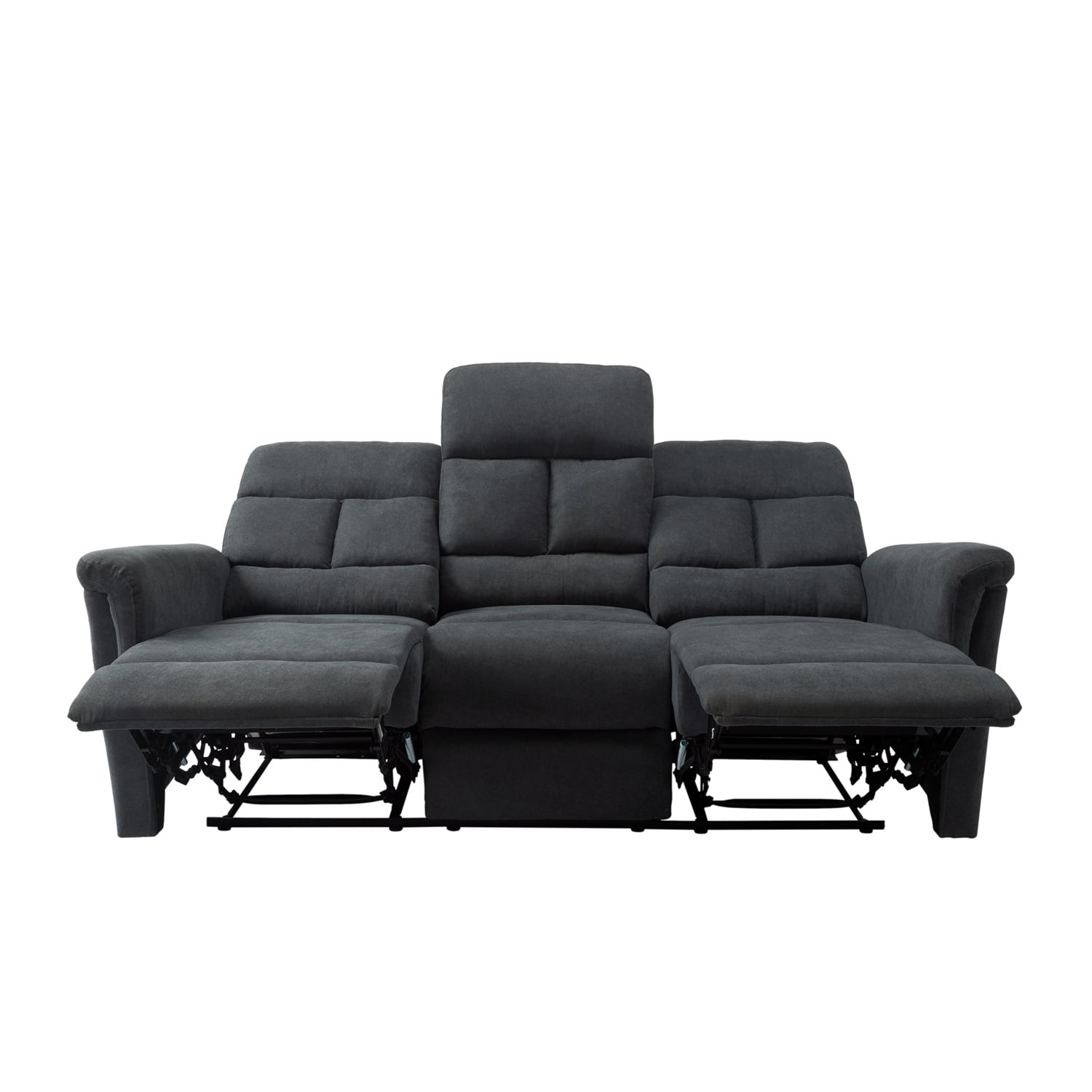 Kadyn 3-seater Relining Sofa, Modern Recliner Sofa for Living Room, Polyester Upholstered Sofa, Grey Kadyn 3-seater Relining Sofa, Modern Recliner Sofa for Living Room, Polyester Upholstered Sofa, Grey