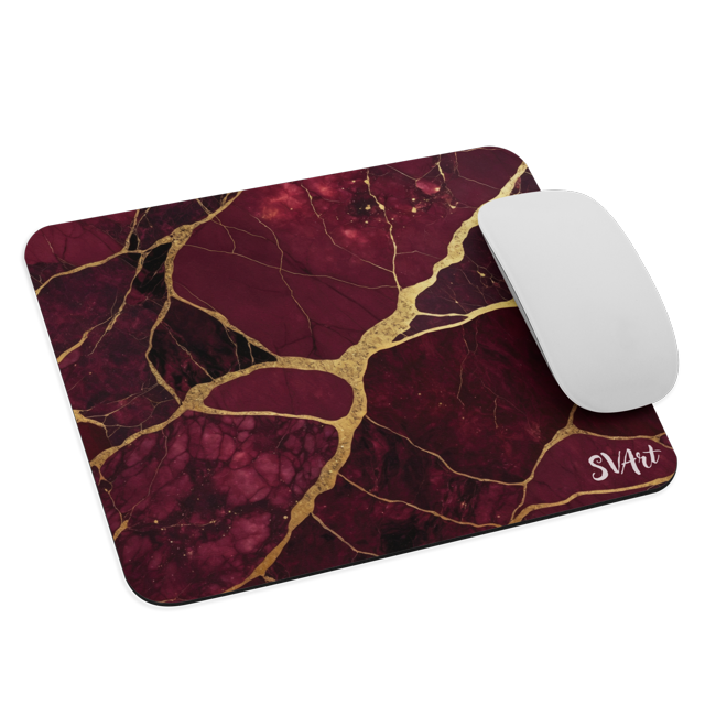 Mouse Pad SVART de Superficie Suave, base antideslizante, con diseño orginal de Estilo Marmol, Diseño 16, 22*18 cm