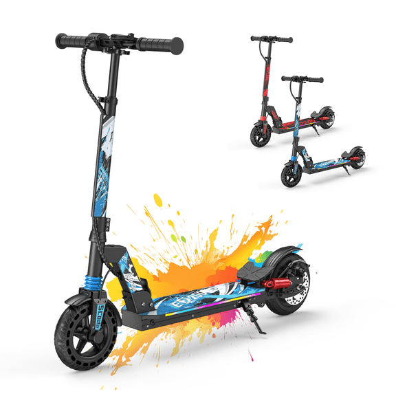 Electric Scooter for Teens, 350W E-Scooter Up to 19 MPH & 18 Miles Range, 8" Honeycomb Tires, Dual Suspension & Brakes, Foldable Lightweight Scooter