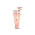 thumbnail image 2 of Solid 10k Rose Gold His and Hers Round Diamond Square Matching Couple Three Rings Bridal Engagement Ring Wedding Bands Set 1/3 Ct. - (L = 7, M = 10), 2 of 4