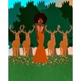 thumbnail image 2 of Lorintheory 12x14 White Modern Wood Framed Museum Art Print Titled - Lena and the Deers, 2 of 4
