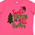 thumbnail image 4 of Inktastic Santa is Promoting Me to Big Brother Green Plaid Tree Boys Toddler T-Shirt, 4 of 5