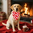 thumbnail image 2 of Christmas Dog Bandana – 1 Pack Reversible Holiday Scarf with Santa & Tree Patterns, 25.6x16.5in Polyester Bib for Cats & Dogs, 2 of 5