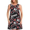 thumbnail image 1 of Fotbe Vintage Skull Casino Vestido de Verano sin Mangas para Mujer – Vestido Midi Línea A, Estilo Camiseta Floral, Vestido Playero Casual y Fluido, 1 of 7