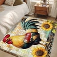 thumbnail image 4 of Vintage Rooster Area Rug 4x6 FT, Non Slip Kids Room Carpet, Pastoral Floral Watercolor Animals Washable Soft Floor Carpet Non-Shedding Throw Rug for Dorm Kitchen Study Room Home Office Bedside, 4 of 9