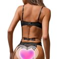 thumbnail image 3 of Sexy Pu Leather Strappy Underwire Garter Belt Lingerie Set, 3 of 6