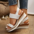 thumbnail image 5 of Women's Espadrilles Platform Wedge Dress Sandals Fashion Comfortable Chunky High Heel Slingback Summer Shoes, 5 of 7