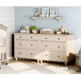thumbnail image 1 of WAMPAT 6 Drawer Bedroom Dresser, Kids Dresser, Wide Chest of Drawers, Mid Century Modern Wooden Closet Organizer, Large Wood Dresser for Living Room, Nursery, Light Oak, 2 Pack, 1 of 9