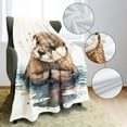 thumbnail image 4 of Otter Blanket Cute Animal Fleece Blanket Soft Fuzzy Plush Throw Blankets for Couch Bed 40"x50", 4 of 6