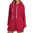 thumbnail image 2 of Red Womens Sweatshirt Fashion Casual Women's Warm Sweatshirt Long Sleeve O Neck Soft Solid Shirt Ladies Winter Sweatshirts Tops Fall Clothes for Women, 2 of 6