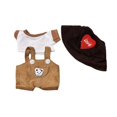thumbnail image 2 of Ropa para muñecas de 15cm-17cm, camiseta de muñeco de peluche, sombrero con patrón de corazón rojo, accesorios para muñecos de peluche, ropa bonita ropa marron, 2 of 9
