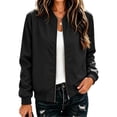thumbnail image 2 of Enjoytime Fall Jackets for Women Stand Collar Zip Up Bomber Jackets Trendy Lightweight Casual Long Sleeve Outerwear, 2 of 7