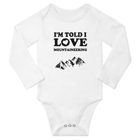 

I m Told I love Mountaineering Funny Baby Long Sleeve Jumpsuit Boy Girl Unisex (White 18-24M)