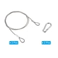 thumbnail image 3 of 3mm x 1m/3.3ft Safety Steel Cable Luggage Lock Security Wire Rope with Hooks, 2 Set, 3 of 6