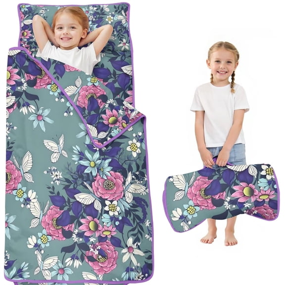 Pioneer Flower Floral Print Pattern Toddler Nap Mats for Kids Preschool,Sleeping Mat Bag or Kids,Toddler Sleeping Bag,Toddler Nap Mat or Daycare