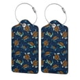 thumbnail image 5 of Rocae Sea Turtles Swimming for Leather Luggage Baggage Tags ID Label Privacy Cover ID Label with Stainless Steel Loop and Address Card, 5 of 5