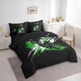 thumbnail image 2 of Castle Fairy Fresh Motocross Bedding Comforter Set 7pcs for Kids, Soft Paint Stroke Queen Bedding Sets for Bedroom, Forest Green Ebony,Black Reversible, 2 of 7
