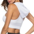 thumbnail image 5 of Women Fashion Hoodie Sports Bra Crop Top - Polyester Spandex Fitness Sportswear with Handkerchief Hemline - S-XL Sizes, Multiple Colors, 5 of 6