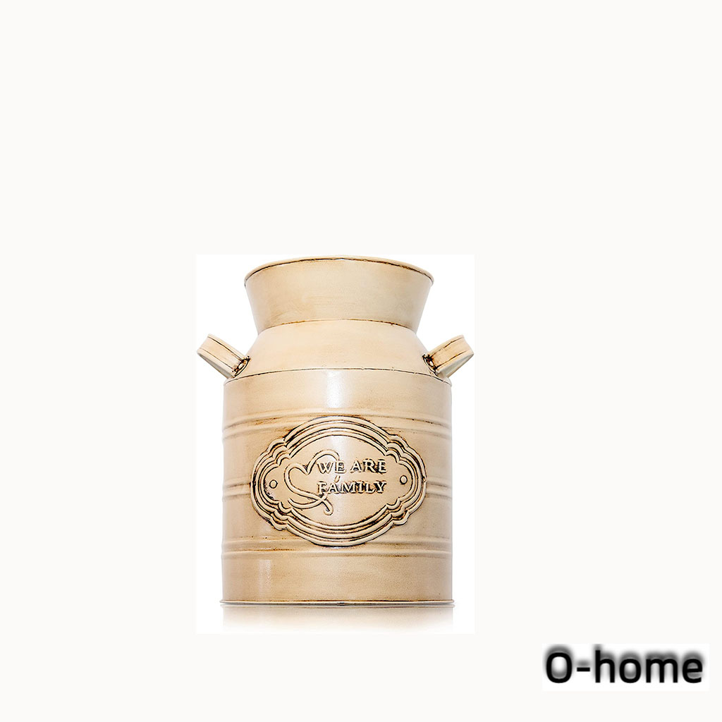 Farmhouse Flower Vase, Rustic Milk Can Vase, Galvanized Shabby Chic