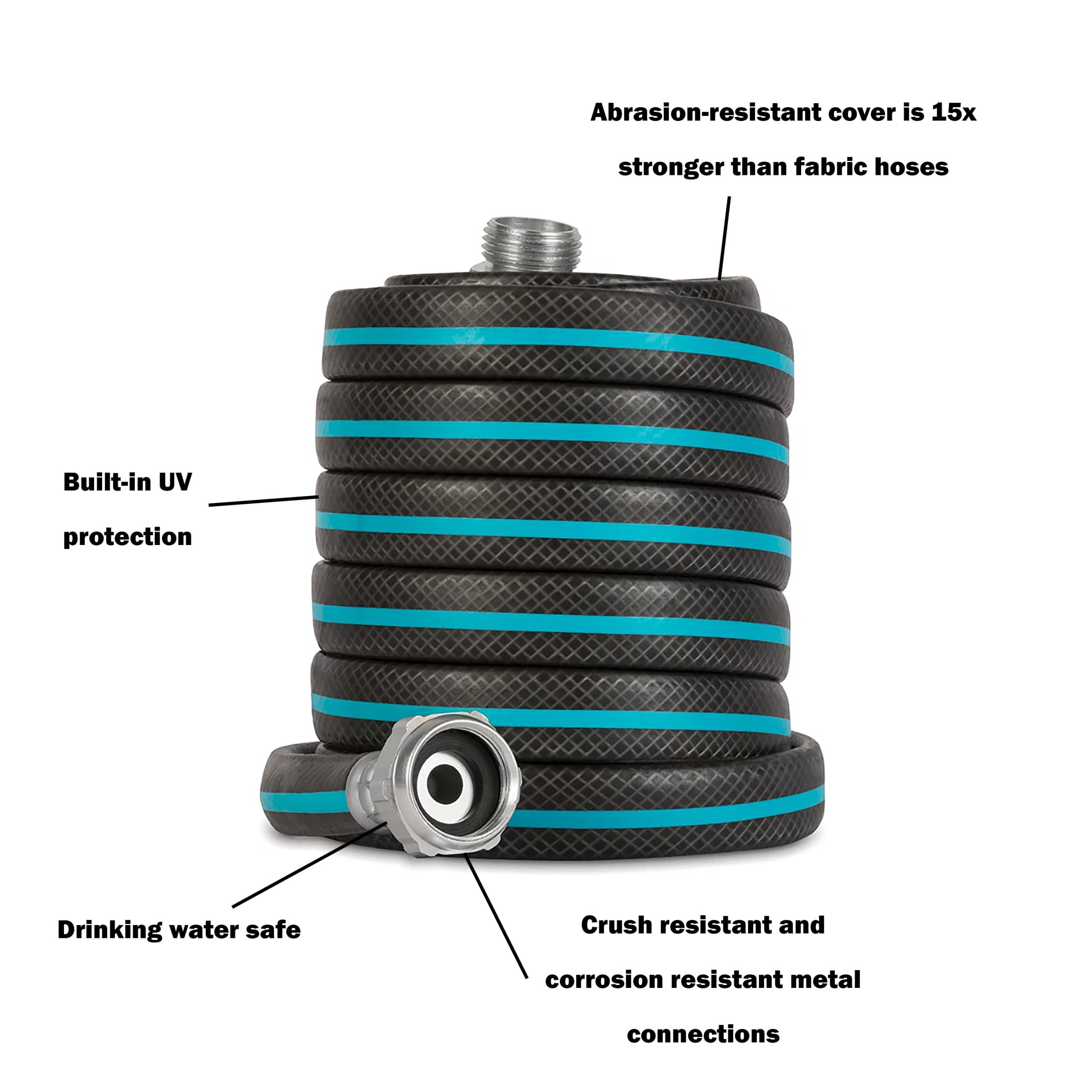 Gilmour AquaArmor 25 FT Lightweight Garden Hose 1/2", Kink-Resistant, Drinking Water Safe, 300 PSI
