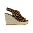 thumbnail image 3 of BLISSFUL STEP Sandales Compensées à Plateforme Espadrilles pour Femmes Léopard 10, 3 of 7
