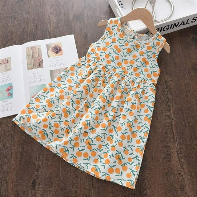 Robes Décontractées pour Filles Robe Ligne A Fluide Robe d'Été de Plage Robes Adolescentes 2-3 Ans