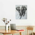 thumbnail image 3 of Shiartex African Elephant Pictures Decor Wall Art Gray Abstract Animal Painting Canvas Artwork for Bathroom Rustic Walls 16x20 in/12x16 in, 3 of 5