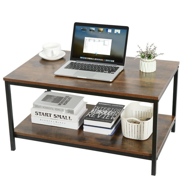 Coffee Table Metal Frame MDF Board Home Living Room Tea Table Desk
