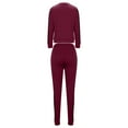 thumbnail image 5 of Gmluru Women's 2 Piece Set Solid Color Splicing Sports Set Plus Size Lounge Sets Winter Wine L, 5 of 5