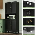 thumbnail image 4 of 69" Pantry Cabinet,Tall Metal Storage Cabinet with Doors and Adjustable Shelves,High Freestanding Cupboard Locker for Kitchen,Dining Room,Living Room,Office,Black, 4 of 7