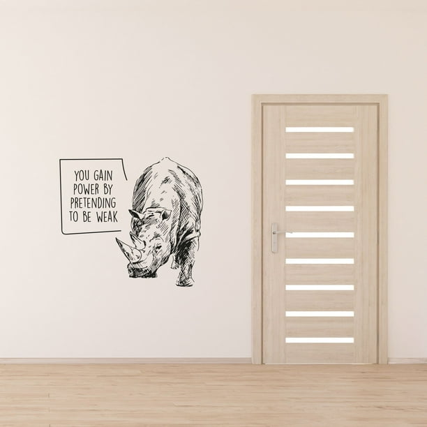 Gain Power Rhino Motivation Quote Animal Animals Life Quotes Wall Sticker Art Decal for Girls Boys Room Bedroom Nursery House Fun Home Decors Stickers Wall Arts Vinyl Decoration Size (28x30 inch) - Gain Power Rhino Motivation Quote Animal Animals Life Quotes Wall Sticker Art Decal for Girls Boys Room Bedroom Nursery House Fun Home Decors Stickers Wall Arts Vinyl Decoration Size (28x30 inch) -