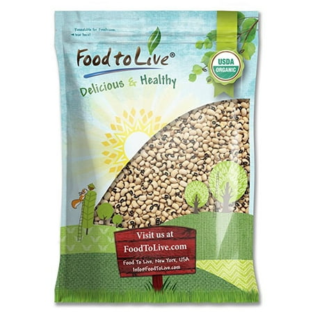 Organic Black-Eyed Peas, 10 Pounds - Raw Dried Cow Peas, Non-GMO, Bulk Beans, Kosher, Sproutable - by Food to