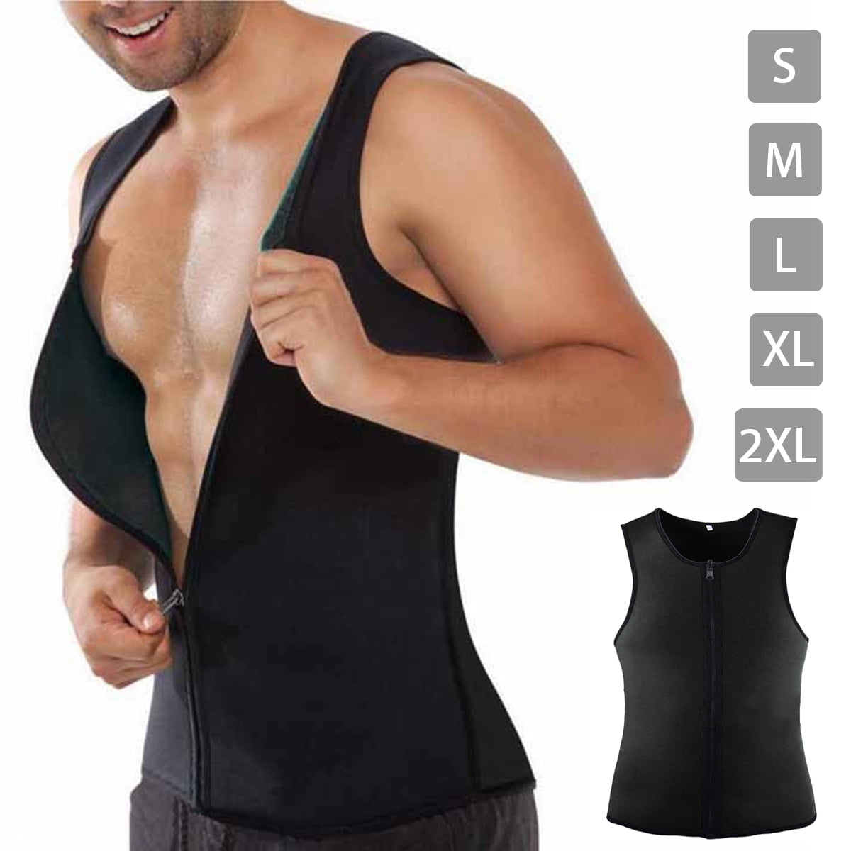 MEN shaper Slim underwear Sauna sport Vest Neoprene Zipper sweating heat corset 