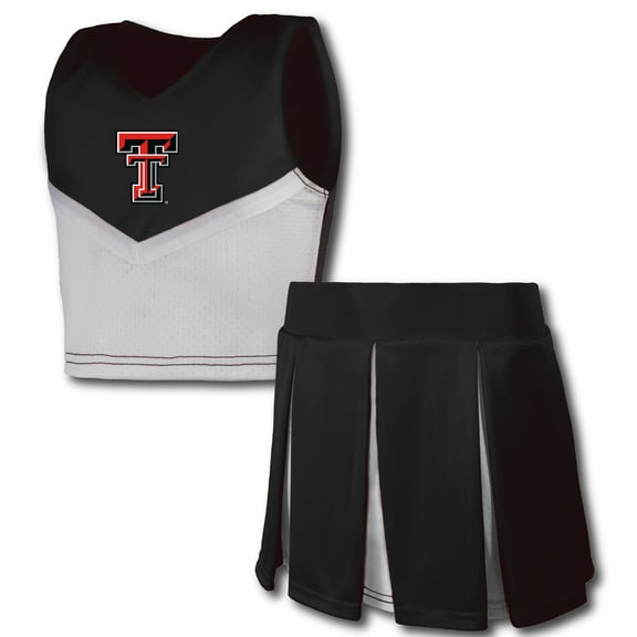 Girls Youth Garb Black Texas Tech Red Raiders Cheerleader Top & Skirt Set