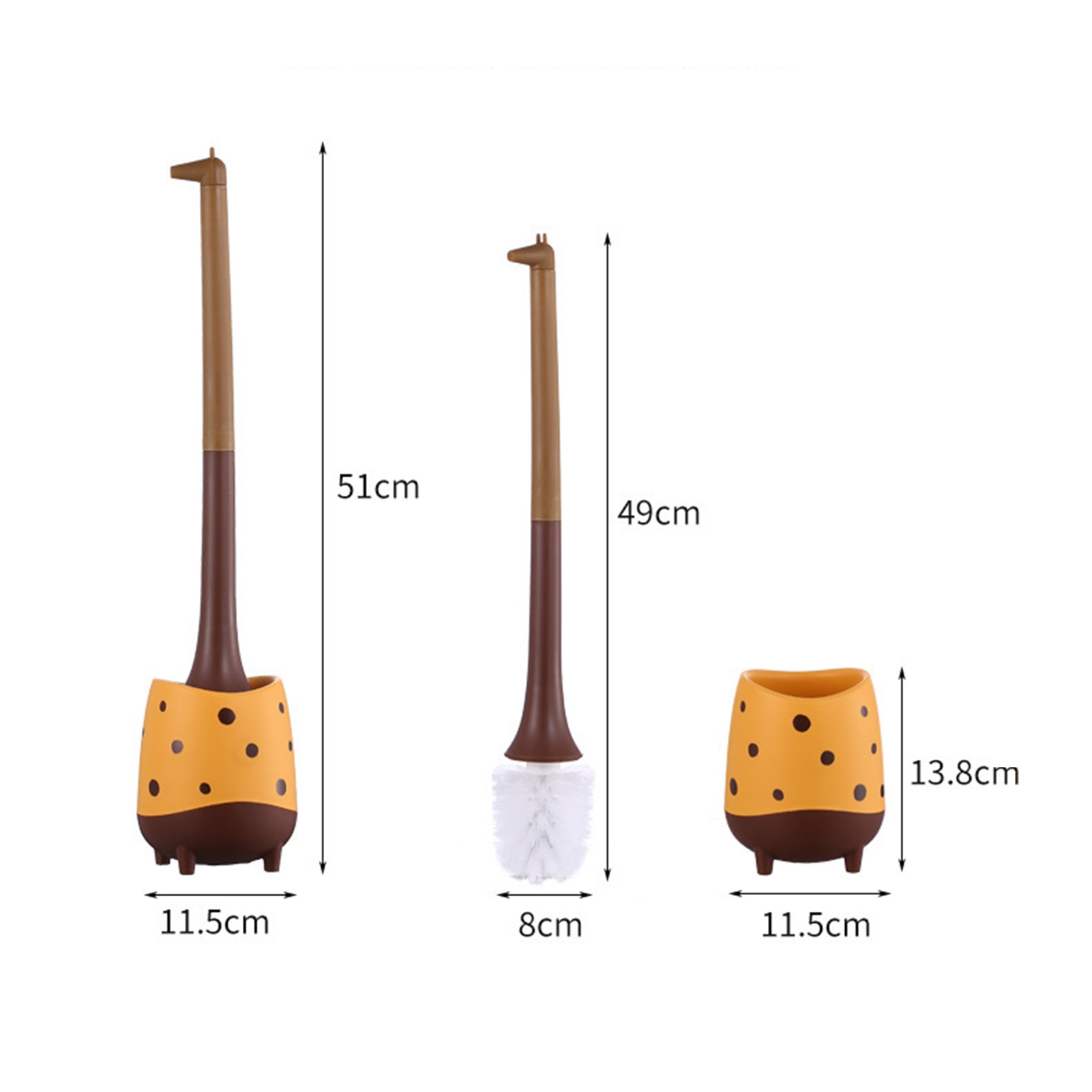 Jkung Toilet Brush Lovely Adorable with Base Ventilation Stain Removal Giraffe Shape Bathroom Cleaning Brush Home Accessories