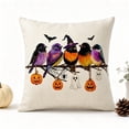 thumbnail image 5 of Halloween Home Decor Indoor 18 X 18 Inch Throw Pillow Cover Watercolor Bird Design with Ghost Pumpkin Bat Accents Cute Spooky Decor for Living Room Patio Halloween Party, 5 of 8
