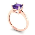 thumbnail image 2 of 1.5 ct Asscher Cut Natural Amethyst Solitaire 18K Rose Gold Womens Engagement Ring, 2 of 6