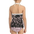 thumbnail image 3 of SEANATIVE Pink Sakura Girls Swimsuit One Piece Breathable Lace Up Sleeveless Swimwear Size 9-10 Comfortable Beach Bathing Suit for Kids Girls, 3 of 5