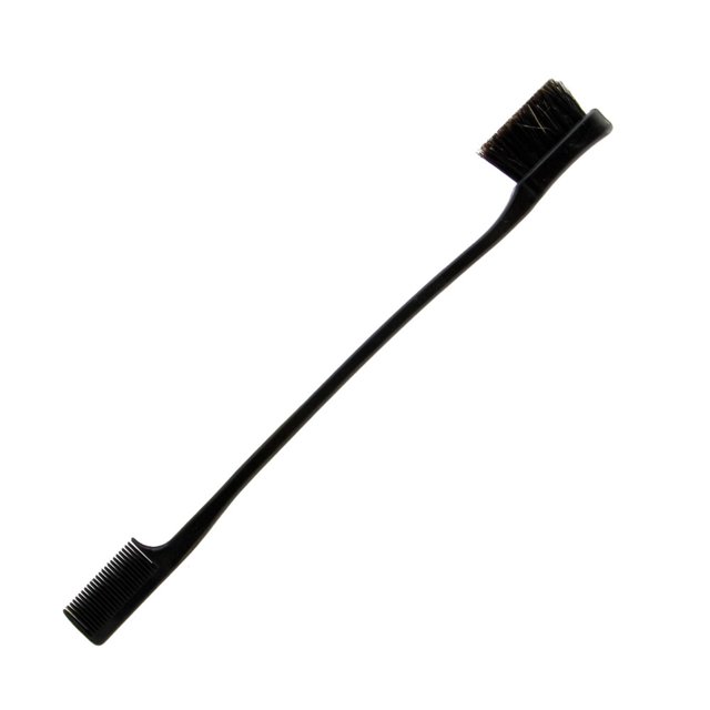 Cepillo de cejas 2 en 1 con control de bordes de doble cara, peine de gel para el cabello (negro) Tmvgtek cuidado belleza