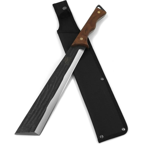 WICING Machete 16.7" Full Tang 3Cr13 Stainless Steel  with Nylon Sheath, Ideal for Tree Cutting, Garden Clearing & Camping and Outdoor