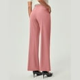 thumbnail image 3 of KDDYLITQ Dress Pants Women Straight Wide Leg Pants High Waist Casual Slacks Business Loose Work Pants with Pocket Pink 2XL, 3 of 3