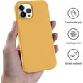 thumbnail image 6 of Shockproof Designed for iPhone 12 Pro Max Case, Liquid Silicone Phone Case with [Soft Anti-Scratch Microfiber Lining] Drop Protection 6.7 inch Slim Thin Cover, Honey Yellow, 6 of 16