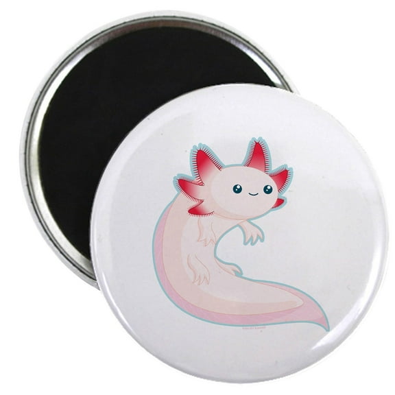 CafePress - Axolotl Magnet - 2.25" Round Magnet, Refrigerator Magnet, Button Magnet Style
