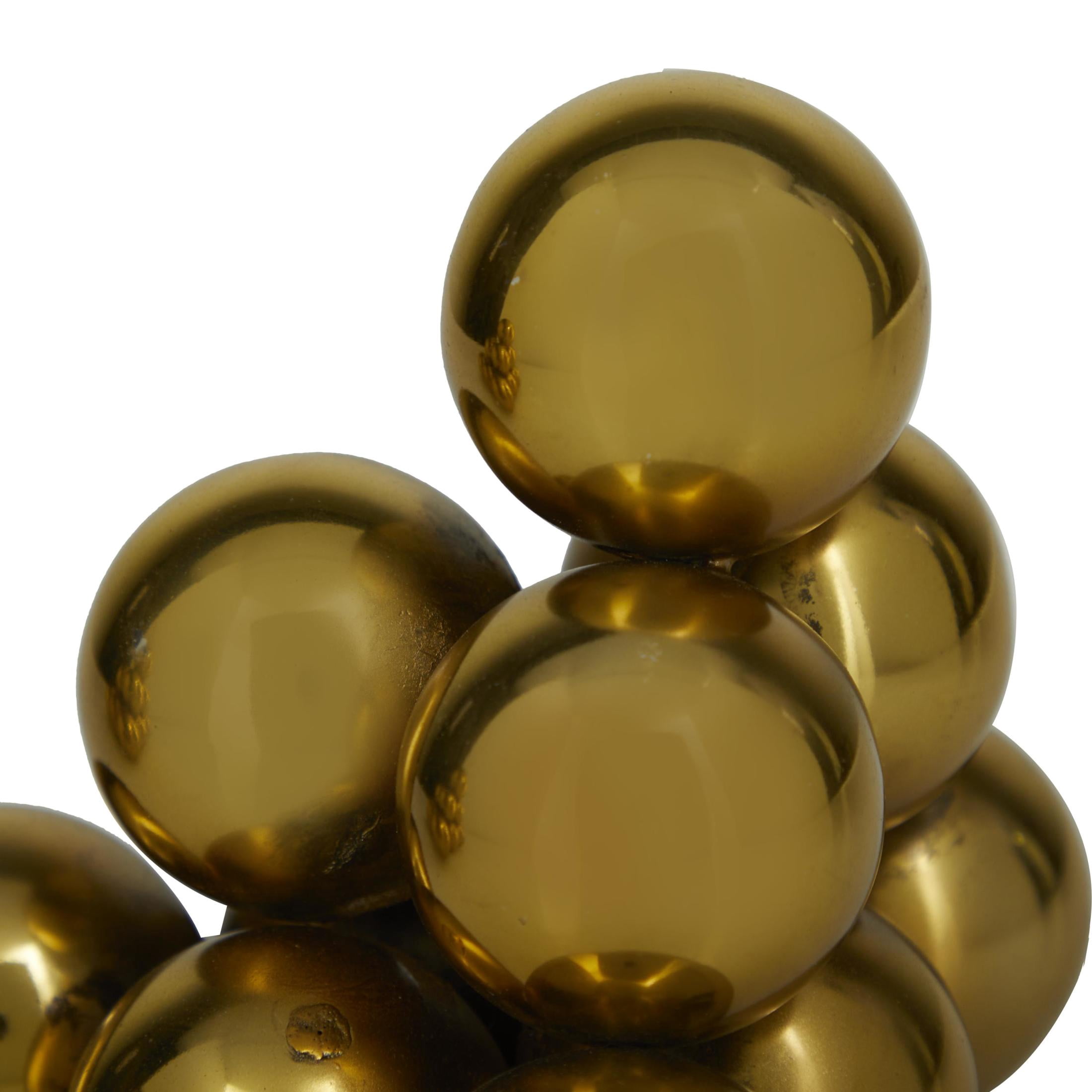 DecMode Stainless Steel Modern Bookend Pairs with Triangular Arranged Orbs 6"W x 5"H, Features a Metallic Gold Finish