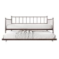 thumbnail image 3 of Castle Place Sleek Twin Size Metal Daybed with Trundle, Brown, 3 of 7