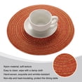 thumbnail image 4 of Uxcell 6 piezas de manteles trenzados redondos de 12" - Manteles redondos antideslizantes para mesas de comedor, lavables, con aislamiento térmico, manteles tejidos, naranja, 4 of 7