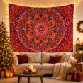 thumbnail image 3 of Terracotta Star Medallion Pattern Tapestry Wall Hanging, 3 of 7